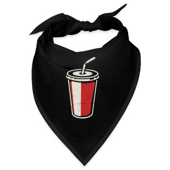 Cola Becher mit Strohhalm - eisgekühlt trinken - Bandana - Schwarz - Vorne