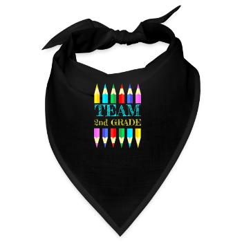 Team 2nd Second Grade Squad Teacher Back To School - Bandana - Schwarz - Vorne