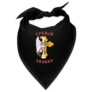 Belgrad Serbien Flagge Serbisch Adler Herkunft Rei - Bandana - Schwarz - Vorne