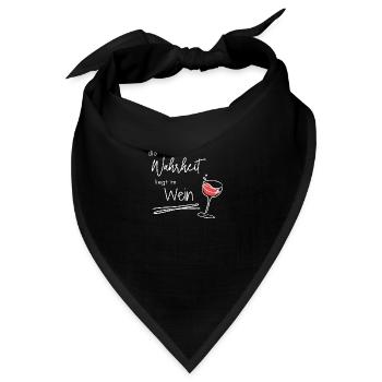 Vino Wein Weinflasche Weinkeller Winzer - Bandana - Schwarz - Vorne