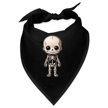 Halloween - niedlicher Tod - Skelett mit Umhang - Bandana - Schwarz - Vorne