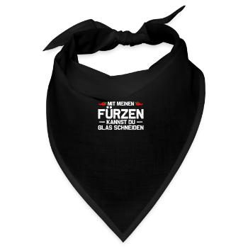 Glas schneiden Furz Fürze Pupsen Furzen - Bandana - Schwarz - Vorne
