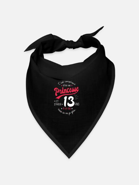 princesse 13 ans cadeau anniversaire 13 ans fille - Bandana - noir