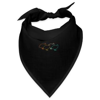 Hühner Hahn Perlhuhn - Bandana - Schwarz - Vorne