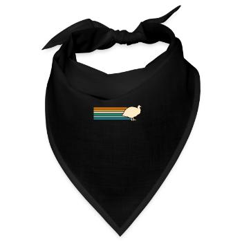 Hühner Hahn Perlhuhn - Bandana - Schwarz - Vorne