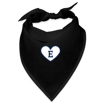 Buchstabe e Herz Sport Trend blau - Geschenkidee - Bandana - Schwarz - Vorne