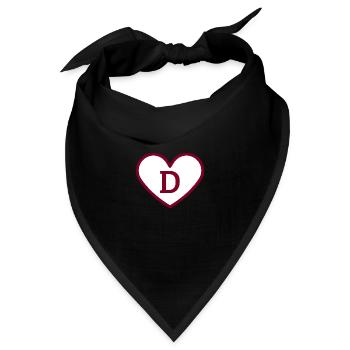 Herzbuchstabe Burgund Trendsport - Geschenkidee - Bandana - Schwarz - Vorne