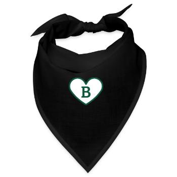 Buchstabe b Herz Sport Trend grün - Geschenkidee - Bandana - Schwarz - Vorne