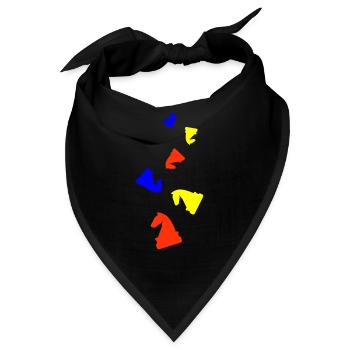 Pferd Schachfigur - Bandana - Schwarz - Vorne