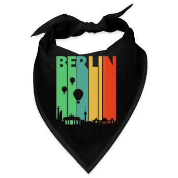 Weinlese Retro Berlin.Germany. Stadtbild. Horizont. - Bandana - Schwarz - Vorne