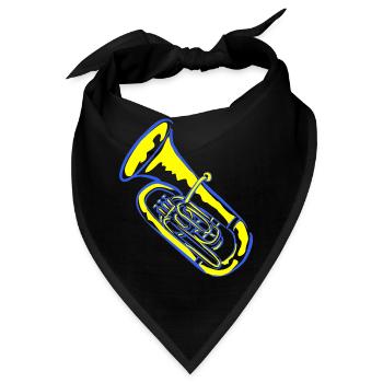 Tuba Musik in Neonfarben - Bandana - Schwarz - Vorne