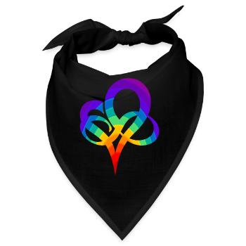 Buntes LGBTQ Herz Symbol Polyamorie Geschenk - Bandana - Schwarz - Vorne