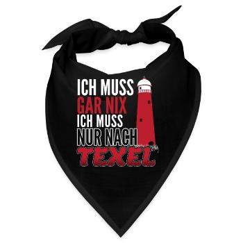 Holland Insel Texel Leuchtturm Geschenk - Bandana - Schwarz - Vorne