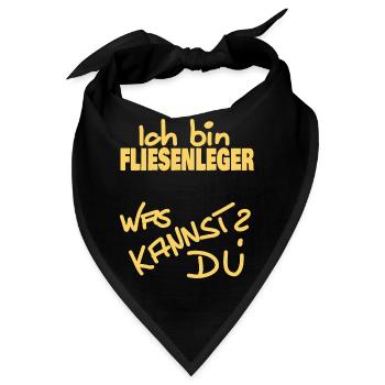 Ich bin FLIESENLEGER - Bandana - Schwarz - Vorne