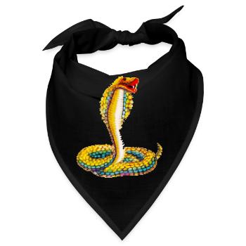 Pixel Schlange - Bandana - Schwarz - Vorne