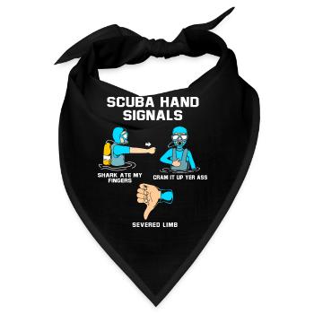 Taucher Handzeichen Scuba Diving - Bandana - Schwarz - Vorne