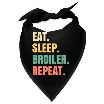 Eat Sleep Broiler Repeat Brathähnchen - Bandana - Schwarz - Vorne