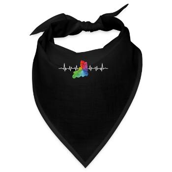 Inline Skates Herzschlag für Inline Skater - Bandana - Schwarz - Vorne