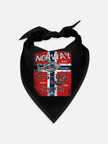 Norway Fishing Flagge Angeln Fisch Design - Bandana - Schwarz