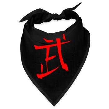 Bu (Krieg) Japanisch Kanji / Schriftzeichen - BUDO - Bandana - Schwarz - Vorne