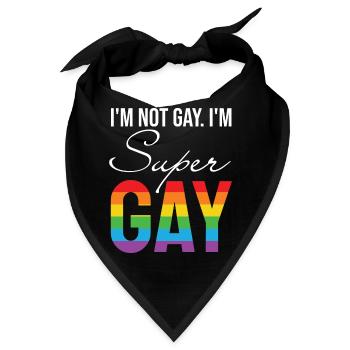 LGBT Gay Pride -I´m not Gay. i´m Super Gay - Bandana - Schwarz - Vorne