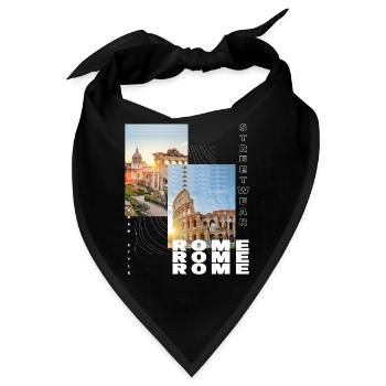 Rom Rome Italien Stadt Skyline Heimat Liebe - Bandana - Schwarz - Vorne