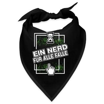 nerd administrator IT abteilung pixel coder - Bandana - Schwarz - Vorne