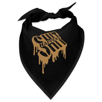 Graffiti Shit happens Witz - Bandana - Schwarz - Vorne