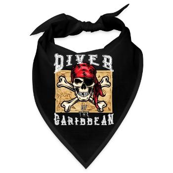 Tauchen Pirat Diver of the caribbean Karibik Karte - Bandana - Schwarz - Vorne