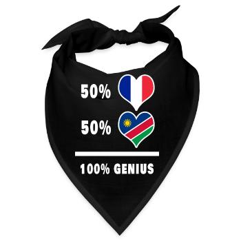 Das Genie Frankreich und Namibia / Geschenk - Bandana - Schwarz - Vorne