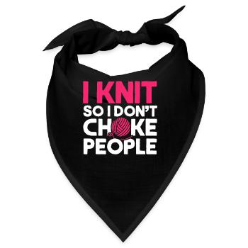 Knitter Häkelgarn Nadeln Stricken - Bandana - Schwarz - Vorne