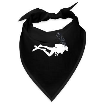 Scuba Taucher unter Wasser mit Luftblasen - Bandana - Schwarz - Vorne