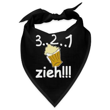 3, 2, 1, zieh!!! Bier. - Bandana - Schwarz - Vorne