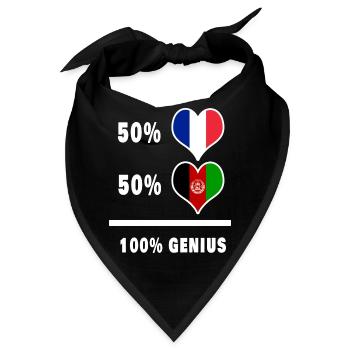 Afghanistan und Frankreich 100% genial - Bandana - Schwarz - Vorne