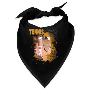 Tennis Tennisspieler Spieler Vintage Retro - Bandana - Schwarz - Vorne