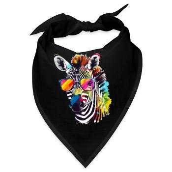 Zeb, das bebrillte Zebra - Bandana - Schwarz - Vorne