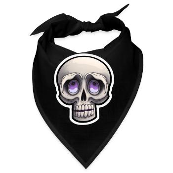 Schädel-Schabernack: Cartoon-Totenkopf - Bandana - Schwarz - Vorne
