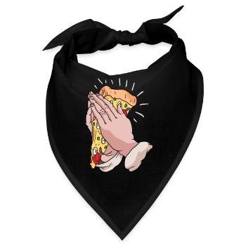 Beten für Pizza - Bandana - Schwarz - Vorne