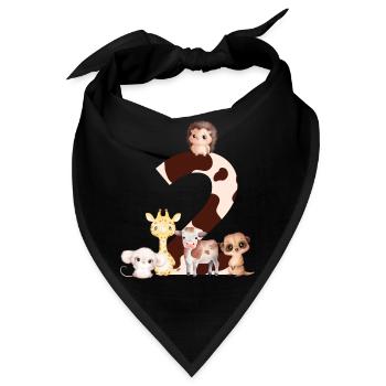 2. Jahrestag - Tiere zum zweiten Jahrestag - Bandana - Schwarz - Vorne