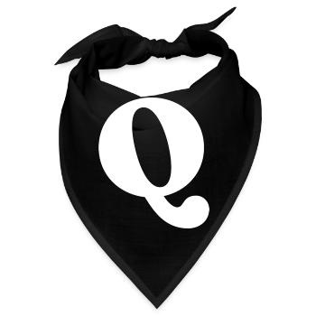 Buchstabe q - Bandana - Schwarz - Vorne