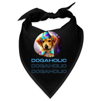 Dogaholic T-shirt Statement Tshirt für Hundefans - Bandana - Schwarz - Vorne