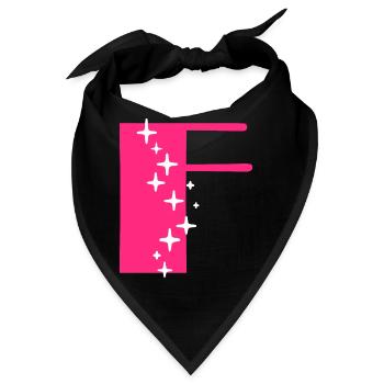 Buchstabe F Glitzer - Bandana - Schwarz - Vorne