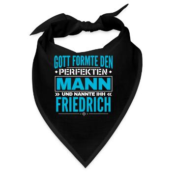 Friedrich Name Design - Bandana - Schwarz - Vorne