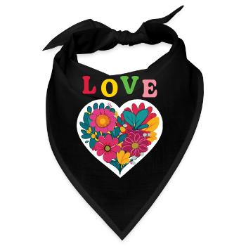 Amour - Liebe - Coeur - Bandana - Schwarz - Vorne