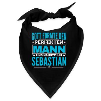 Sebastian Name Design - Bandana - Schwarz - Vorne
