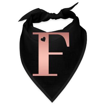 Buchstabe F Roségold - Bandana - Schwarz - Vorne