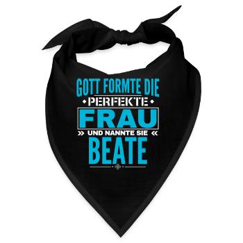 Beate Name Design - Bandana - Schwarz - Vorne