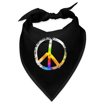 peace sign speckled 03 - Bandana - Schwarz - Vorne