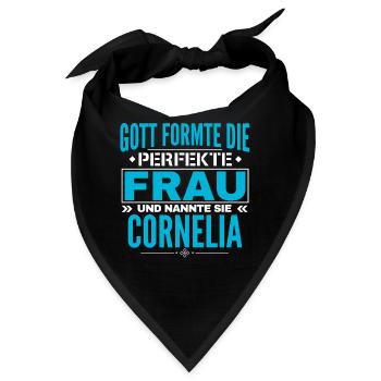 Cornelia Name Design - Bandana - Schwarz - Vorne