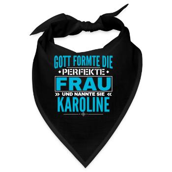 Karoline Name Design - Bandana - Schwarz - Vorne